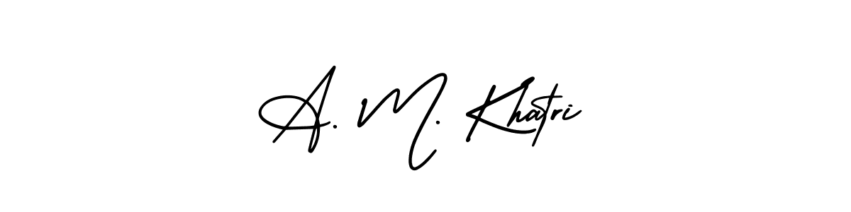 Also You can easily find your signature by using the search form. We will create A. M. Khatri name handwritten signature images for you free of cost using AmerikaSignatureDemo-Regular sign style. A. M. Khatri signature style 3 images and pictures png