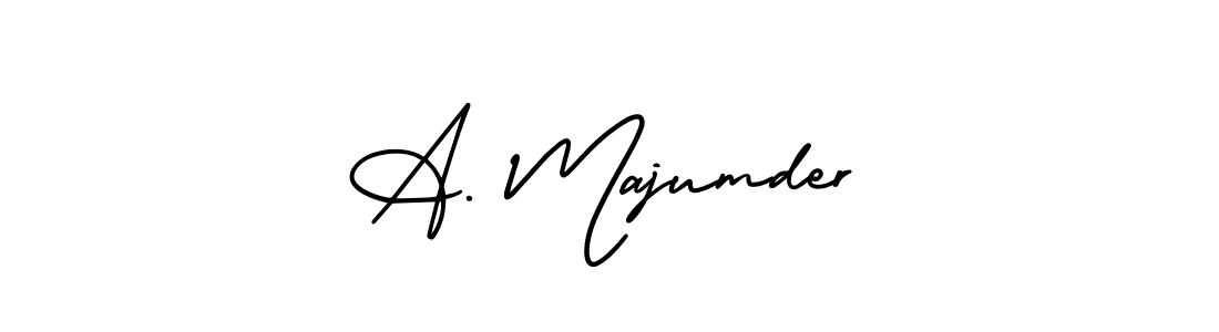 The best way (AmerikaSignatureDemo-Regular) to make a short signature is to pick only two or three words in your name. The name A. Majumder include a total of six letters. For converting this name. A. Majumder signature style 3 images and pictures png