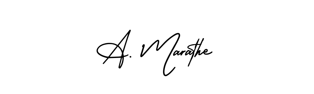 The best way (AmerikaSignatureDemo-Regular) to make a short signature is to pick only two or three words in your name. The name A. Marathe include a total of six letters. For converting this name. A. Marathe signature style 3 images and pictures png