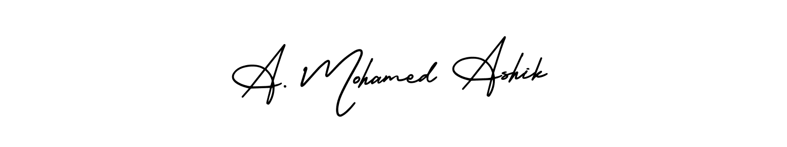 A. Mohamed Ashik stylish signature style. Best Handwritten Sign (AmerikaSignatureDemo-Regular) for my name. Handwritten Signature Collection Ideas for my name A. Mohamed Ashik. A. Mohamed Ashik signature style 3 images and pictures png