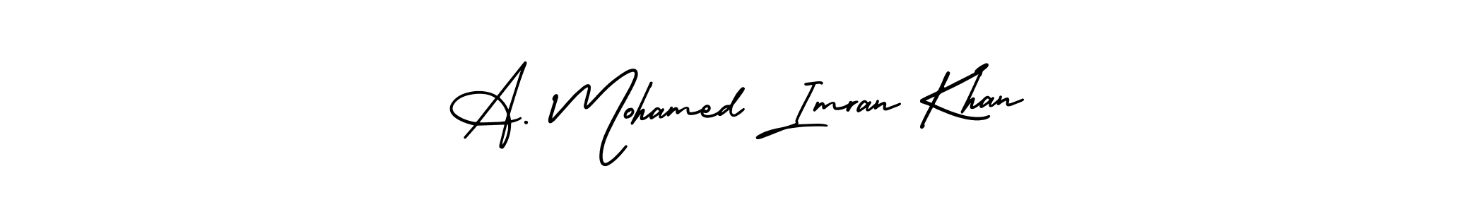 You should practise on your own different ways (AmerikaSignatureDemo-Regular) to write your name (A. Mohamed Imran Khan) in signature. don't let someone else do it for you. A. Mohamed Imran Khan signature style 3 images and pictures png