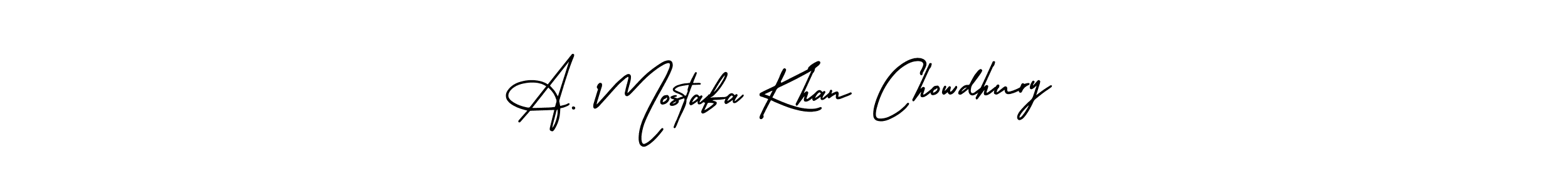 A. Mostafa Khan Chowdhury stylish signature style. Best Handwritten Sign (AmerikaSignatureDemo-Regular) for my name. Handwritten Signature Collection Ideas for my name A. Mostafa Khan Chowdhury. A. Mostafa Khan Chowdhury signature style 3 images and pictures png