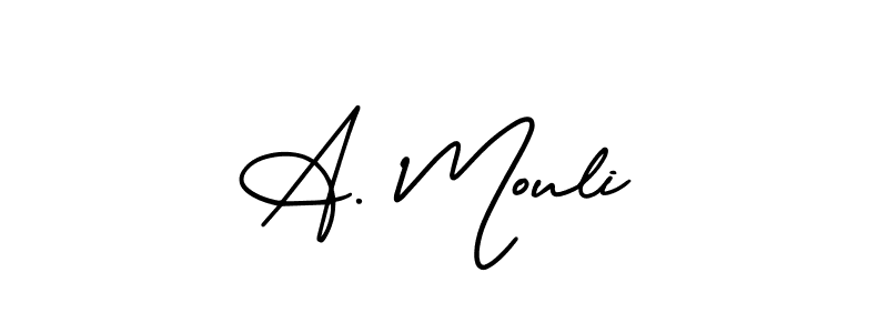 Use a signature maker to create a handwritten signature online. With this signature software, you can design (AmerikaSignatureDemo-Regular) your own signature for name A. Mouli. A. Mouli signature style 3 images and pictures png