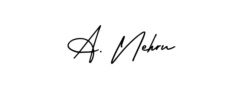 How to make A. Nehru name signature. Use AmerikaSignatureDemo-Regular style for creating short signs online. This is the latest handwritten sign. A. Nehru signature style 3 images and pictures png