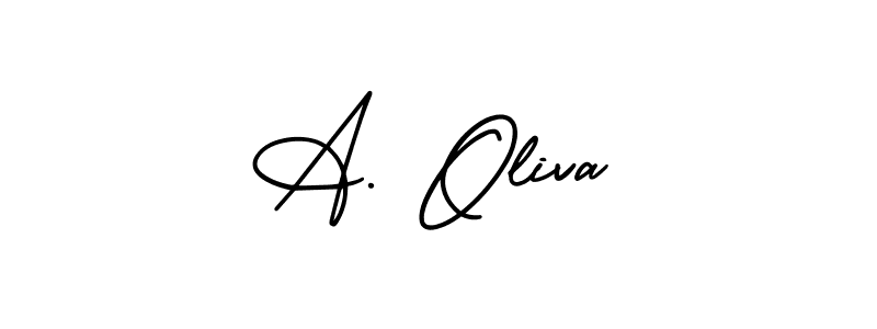 How to make A. Oliva name signature. Use AmerikaSignatureDemo-Regular style for creating short signs online. This is the latest handwritten sign. A. Oliva signature style 3 images and pictures png