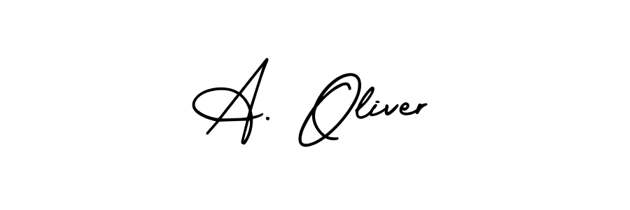 You should practise on your own different ways (AmerikaSignatureDemo-Regular) to write your name (A. Oliver) in signature. don't let someone else do it for you. A. Oliver signature style 3 images and pictures png