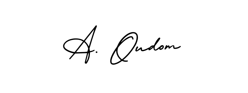 Use a signature maker to create a handwritten signature online. With this signature software, you can design (AmerikaSignatureDemo-Regular) your own signature for name A. Oudom. A. Oudom signature style 3 images and pictures png