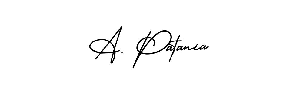 This is the best signature style for the A. Patania name. Also you like these signature font (AmerikaSignatureDemo-Regular). Mix name signature. A. Patania signature style 3 images and pictures png