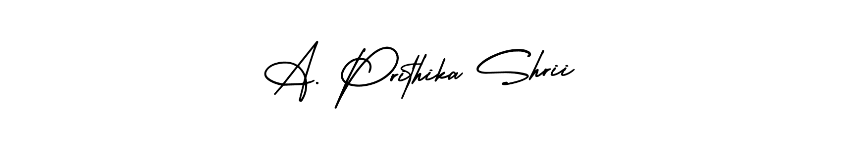 How to Draw A. Prithika Shrii signature style? AmerikaSignatureDemo-Regular is a latest design signature styles for name A. Prithika Shrii. A. Prithika Shrii signature style 3 images and pictures png