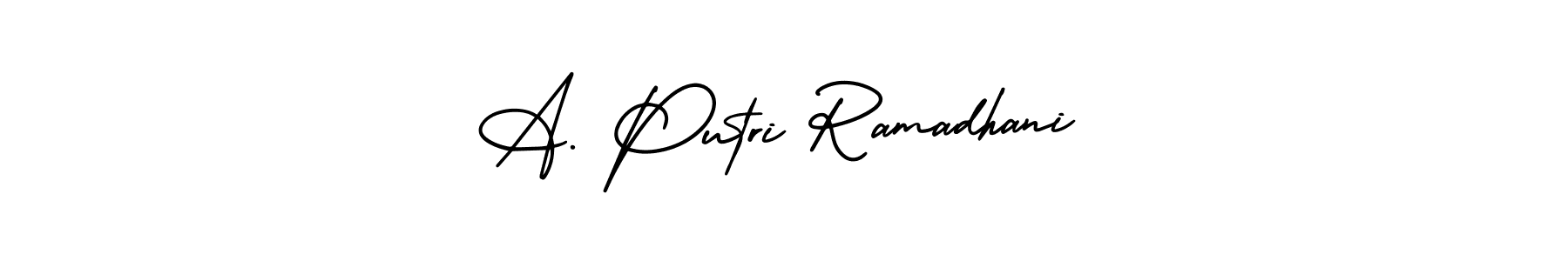 Make a beautiful signature design for name A. Putri Ramadhani. With this signature (AmerikaSignatureDemo-Regular) style, you can create a handwritten signature for free. A. Putri Ramadhani signature style 3 images and pictures png