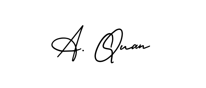Make a beautiful signature design for name A. Quan. With this signature (AmerikaSignatureDemo-Regular) style, you can create a handwritten signature for free. A. Quan signature style 3 images and pictures png