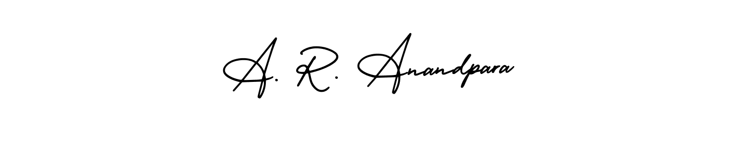 The best way (AmerikaSignatureDemo-Regular) to make a short signature is to pick only two or three words in your name. The name A. R. Anandpara include a total of six letters. For converting this name. A. R. Anandpara signature style 3 images and pictures png