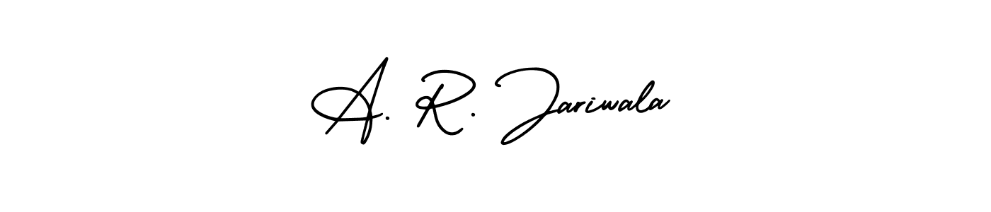 The best way (AmerikaSignatureDemo-Regular) to make a short signature is to pick only two or three words in your name. The name A. R. Jariwala include a total of six letters. For converting this name. A. R. Jariwala signature style 3 images and pictures png
