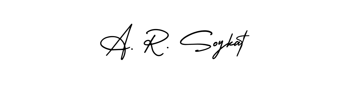 Use a signature maker to create a handwritten signature online. With this signature software, you can design (AmerikaSignatureDemo-Regular) your own signature for name A. R. Soykat. A. R. Soykat signature style 3 images and pictures png