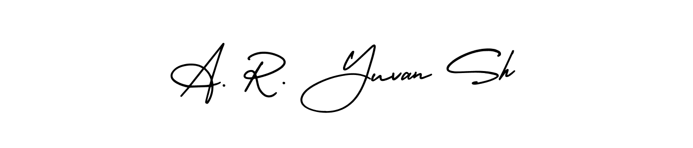 How to make A. R. Yuvan Sh signature? AmerikaSignatureDemo-Regular is a professional autograph style. Create handwritten signature for A. R. Yuvan Sh name. A. R. Yuvan Sh signature style 3 images and pictures png