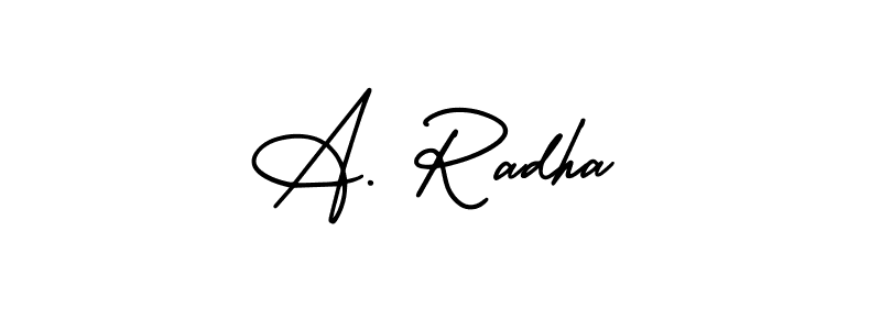 How to Draw A. Radha signature style? AmerikaSignatureDemo-Regular is a latest design signature styles for name A. Radha. A. Radha signature style 3 images and pictures png