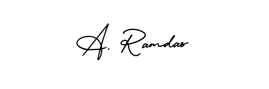 The best way (AmerikaSignatureDemo-Regular) to make a short signature is to pick only two or three words in your name. The name A. Ramdas include a total of six letters. For converting this name. A. Ramdas signature style 3 images and pictures png