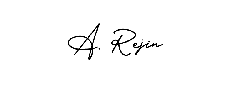 You should practise on your own different ways (AmerikaSignatureDemo-Regular) to write your name (A. Rejin) in signature. don't let someone else do it for you. A. Rejin signature style 3 images and pictures png