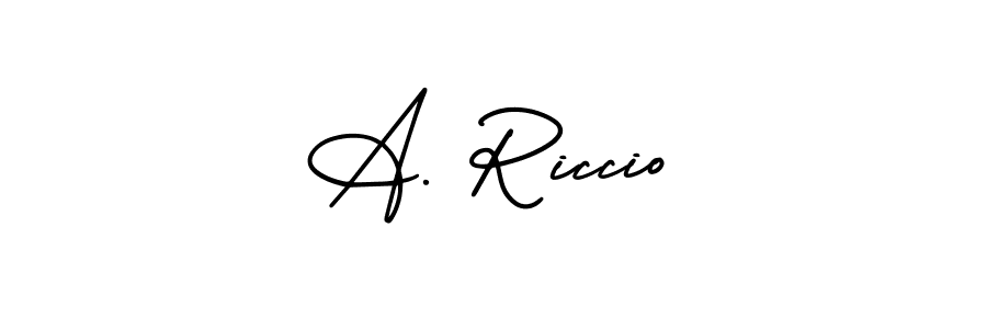 This is the best signature style for the A. Riccio name. Also you like these signature font (AmerikaSignatureDemo-Regular). Mix name signature. A. Riccio signature style 3 images and pictures png