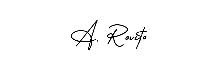 AmerikaSignatureDemo-Regular is a professional signature style that is perfect for those who want to add a touch of class to their signature. It is also a great choice for those who want to make their signature more unique. Get A. Rovito name to fancy signature for free. A. Rovito signature style 3 images and pictures png