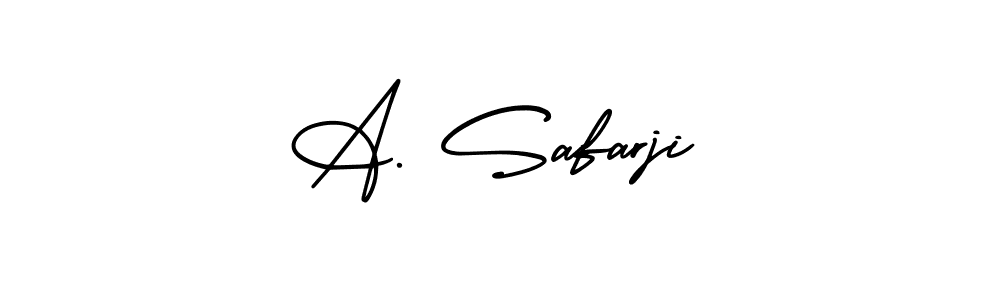 How to make A. Safarji name signature. Use AmerikaSignatureDemo-Regular style for creating short signs online. This is the latest handwritten sign. A. Safarji signature style 3 images and pictures png