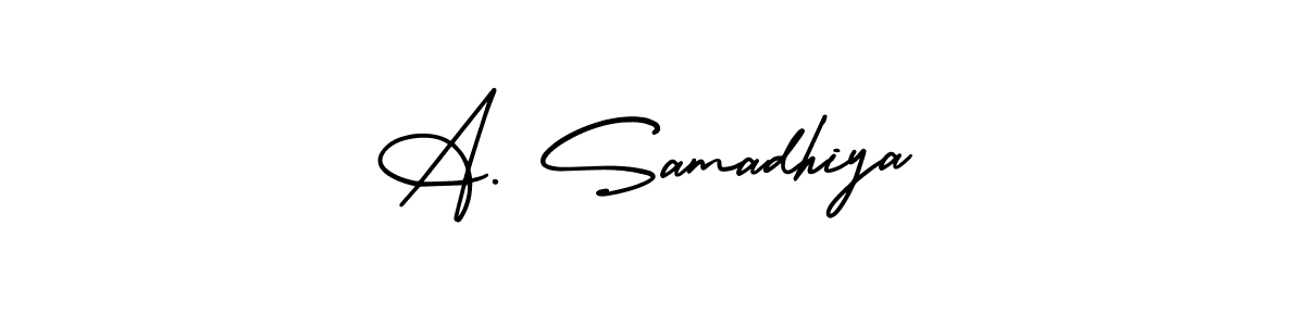 A. Samadhiya stylish signature style. Best Handwritten Sign (AmerikaSignatureDemo-Regular) for my name. Handwritten Signature Collection Ideas for my name A. Samadhiya. A. Samadhiya signature style 3 images and pictures png