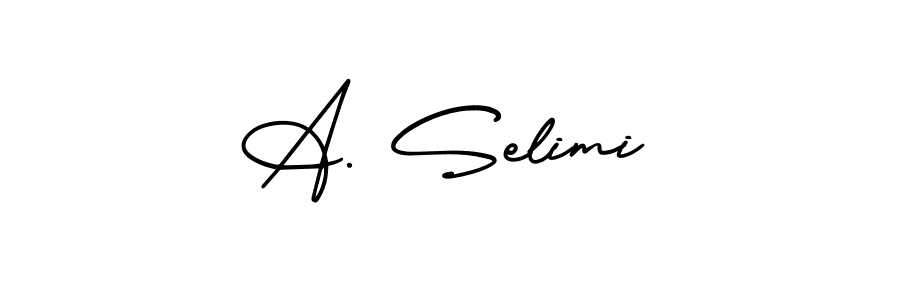 Use a signature maker to create a handwritten signature online. With this signature software, you can design (AmerikaSignatureDemo-Regular) your own signature for name A. Selimi. A. Selimi signature style 3 images and pictures png