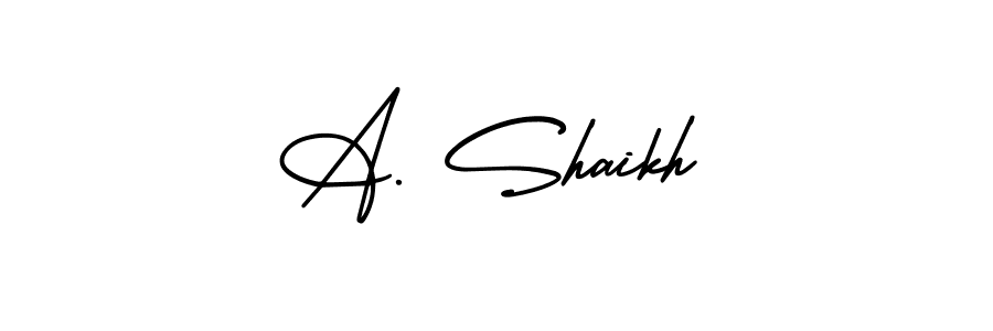 The best way (AmerikaSignatureDemo-Regular) to make a short signature is to pick only two or three words in your name. The name A. Shaikh include a total of six letters. For converting this name. A. Shaikh signature style 3 images and pictures png