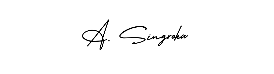 How to make A. Singroha signature? AmerikaSignatureDemo-Regular is a professional autograph style. Create handwritten signature for A. Singroha name. A. Singroha signature style 3 images and pictures png