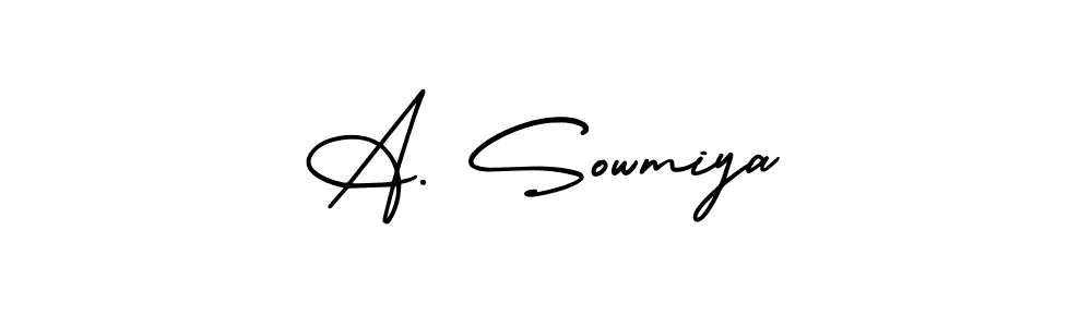 Use a signature maker to create a handwritten signature online. With this signature software, you can design (AmerikaSignatureDemo-Regular) your own signature for name A. Sowmiya. A. Sowmiya signature style 3 images and pictures png