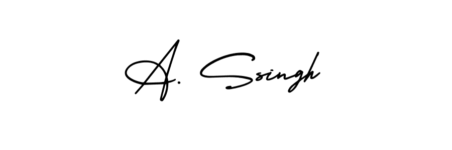 This is the best signature style for the A. Ssingh name. Also you like these signature font (AmerikaSignatureDemo-Regular). Mix name signature. A. Ssingh signature style 3 images and pictures png