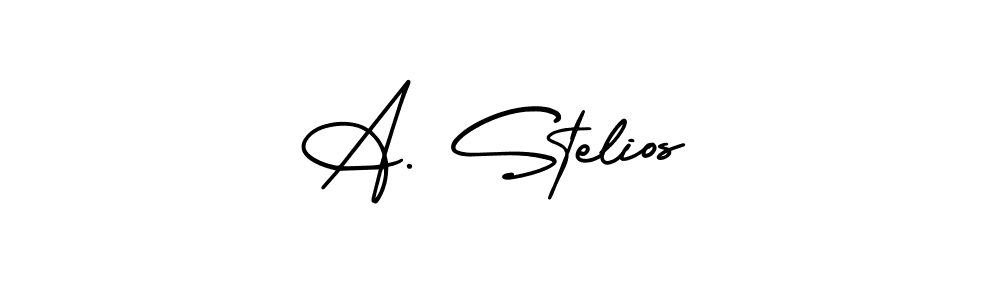 The best way (AmerikaSignatureDemo-Regular) to make a short signature is to pick only two or three words in your name. The name A. Stelios include a total of six letters. For converting this name. A. Stelios signature style 3 images and pictures png