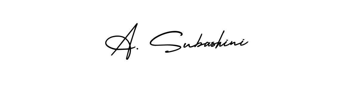 Check out images of Autograph of A. Subashini name. Actor A. Subashini Signature Style. AmerikaSignatureDemo-Regular is a professional sign style online. A. Subashini signature style 3 images and pictures png