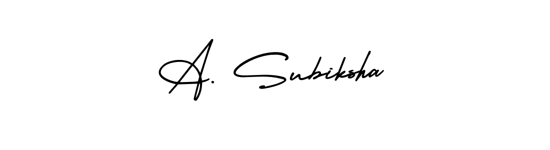 Also You can easily find your signature by using the search form. We will create A. Subiksha name handwritten signature images for you free of cost using AmerikaSignatureDemo-Regular sign style. A. Subiksha signature style 3 images and pictures png