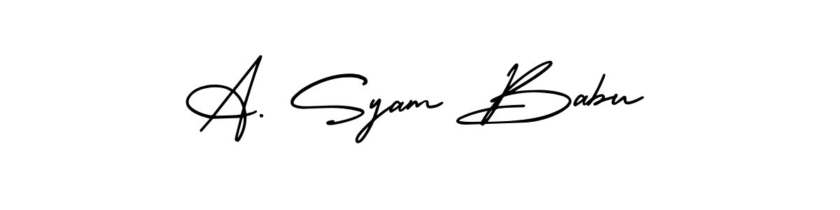 You should practise on your own different ways (AmerikaSignatureDemo-Regular) to write your name (A. Syam Babu) in signature. don't let someone else do it for you. A. Syam Babu signature style 3 images and pictures png