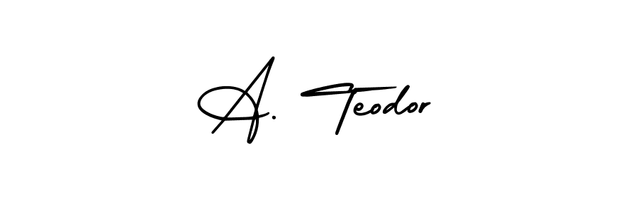 How to make A. Teodor name signature. Use AmerikaSignatureDemo-Regular style for creating short signs online. This is the latest handwritten sign. A. Teodor signature style 3 images and pictures png