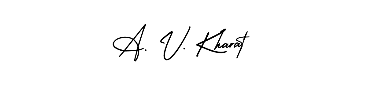 Similarly AmerikaSignatureDemo-Regular is the best handwritten signature design. Signature creator online .You can use it as an online autograph creator for name A. V. Kharat. A. V. Kharat signature style 3 images and pictures png