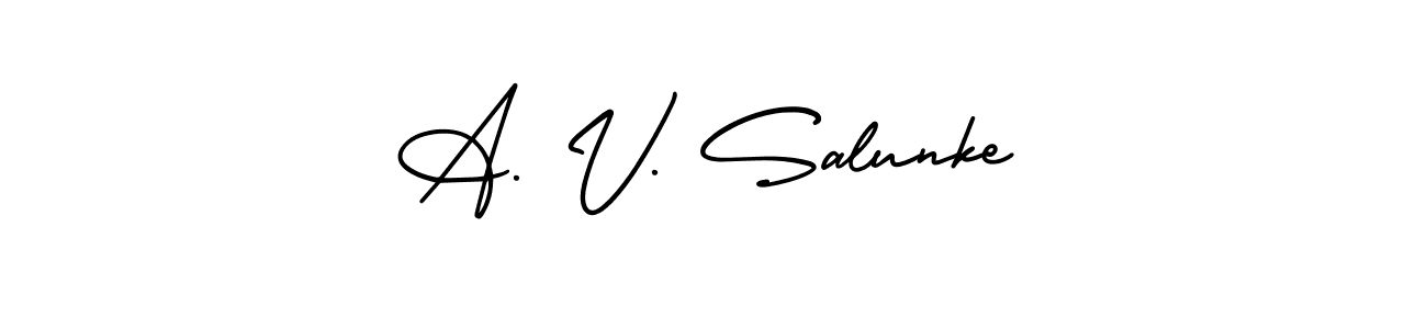 How to make A. V. Salunke signature? AmerikaSignatureDemo-Regular is a professional autograph style. Create handwritten signature for A. V. Salunke name. A. V. Salunke signature style 3 images and pictures png