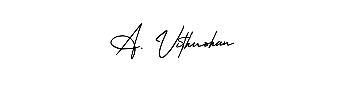 Use a signature maker to create a handwritten signature online. With this signature software, you can design (AmerikaSignatureDemo-Regular) your own signature for name A. Vithushan. A. Vithushan signature style 3 images and pictures png