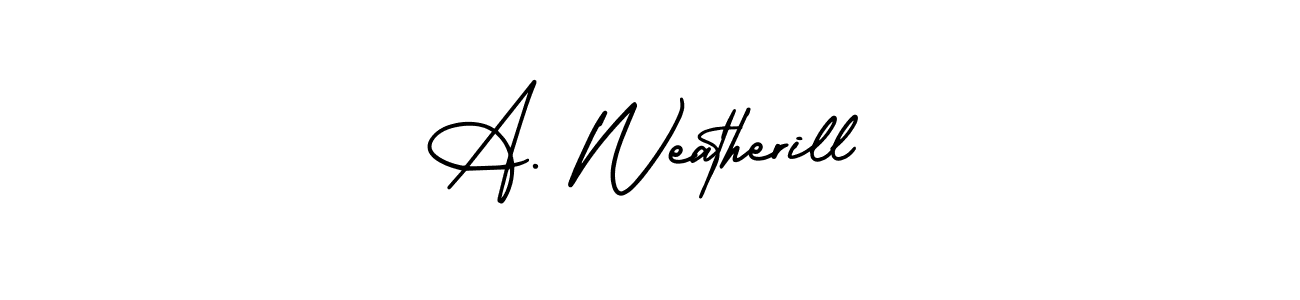 if you are searching for the best signature style for your name A. Weatherill. so please give up your signature search. here we have designed multiple signature styles  using AmerikaSignatureDemo-Regular. A. Weatherill signature style 3 images and pictures png