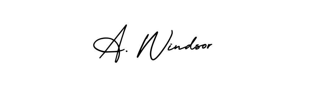 Make a beautiful signature design for name A. Windsor. With this signature (AmerikaSignatureDemo-Regular) style, you can create a handwritten signature for free. A. Windsor signature style 3 images and pictures png