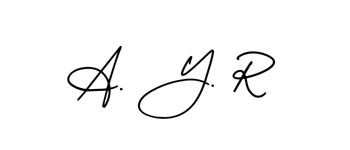 Create a beautiful signature design for name A. Y. R. With this signature (AmerikaSignatureDemo-Regular) fonts, you can make a handwritten signature for free. A. Y. R signature style 3 images and pictures png