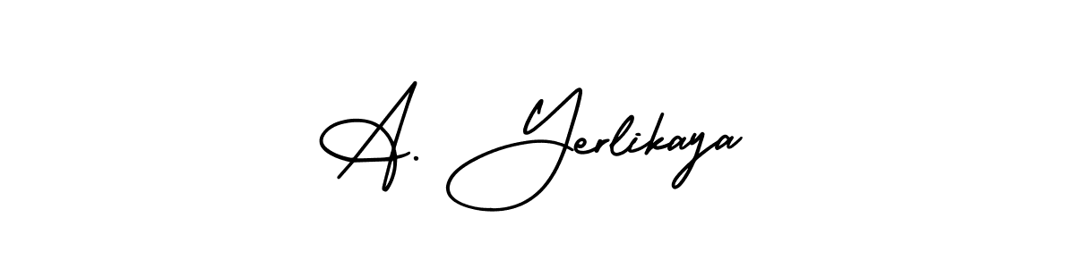 The best way (AmerikaSignatureDemo-Regular) to make a short signature is to pick only two or three words in your name. The name A. Yerlikaya include a total of six letters. For converting this name. A. Yerlikaya signature style 3 images and pictures png