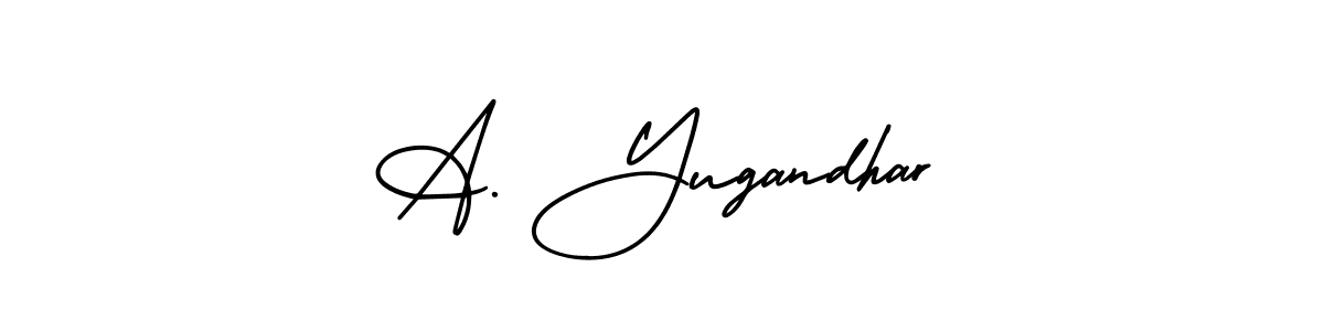 Also we have A. Yugandhar name is the best signature style. Create professional handwritten signature collection using AmerikaSignatureDemo-Regular autograph style. A. Yugandhar signature style 3 images and pictures png