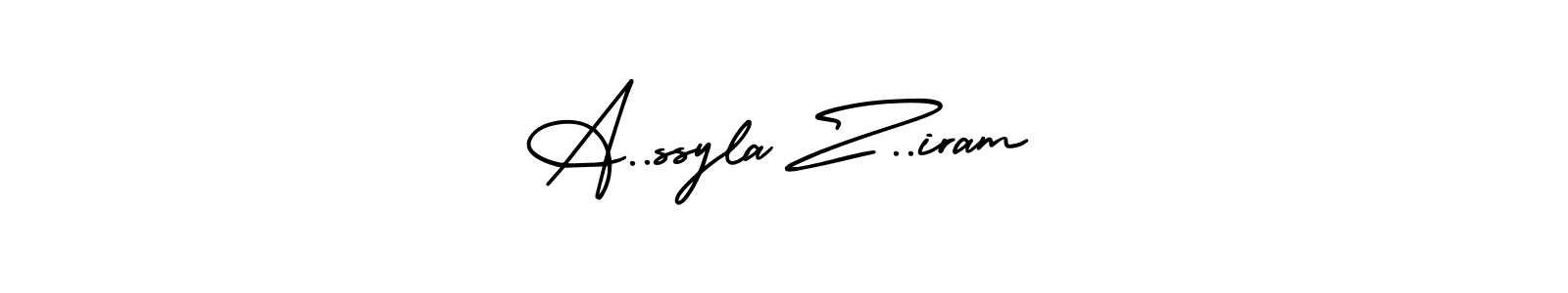 Create a beautiful signature design for name A..ssyla Z..iram. With this signature (AmerikaSignatureDemo-Regular) fonts, you can make a handwritten signature for free. A..ssyla Z..iram signature style 3 images and pictures png