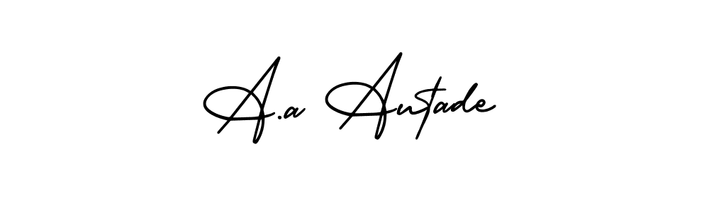 You should practise on your own different ways (AmerikaSignatureDemo-Regular) to write your name (A.a Autade) in signature. don't let someone else do it for you. A.a Autade signature style 3 images and pictures png