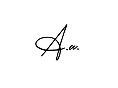 How to make A.a. name signature. Use AmerikaSignatureDemo-Regular style for creating short signs online. This is the latest handwritten sign. A.a. signature style 3 images and pictures png