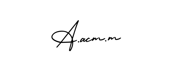 Also You can easily find your signature by using the search form. We will create A.acm.m name handwritten signature images for you free of cost using AmerikaSignatureDemo-Regular sign style. A.acm.m signature style 3 images and pictures png