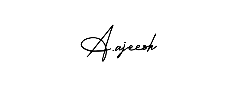 if you are searching for the best signature style for your name A.ajeesh. so please give up your signature search. here we have designed multiple signature styles  using AmerikaSignatureDemo-Regular. A.ajeesh signature style 3 images and pictures png