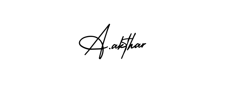 The best way (AmerikaSignatureDemo-Regular) to make a short signature is to pick only two or three words in your name. The name A.akthar include a total of six letters. For converting this name. A.akthar signature style 3 images and pictures png